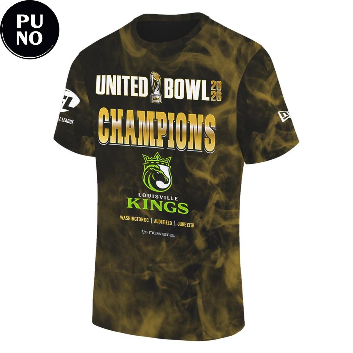 Louisville Kings 2026 United Bowl Champions Locker Room Tie-dye T-Shirt