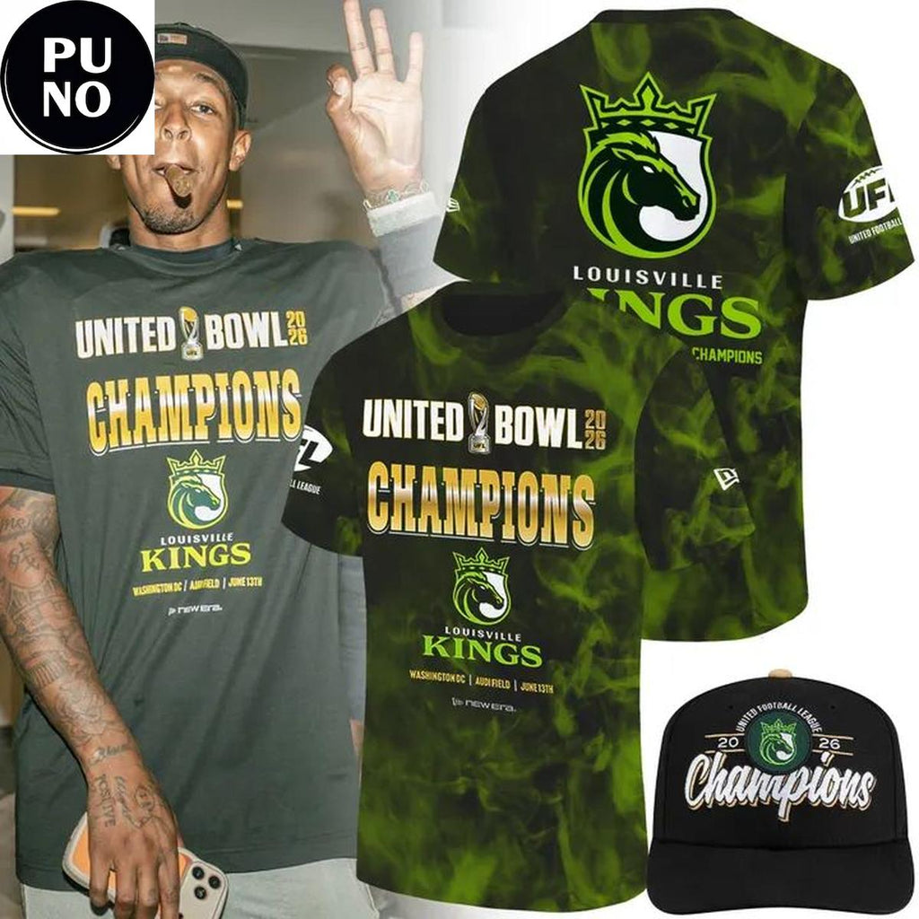 Louisville Kings 2026 United Bowl Champions Locker Room Tie-dye T-Shirt
