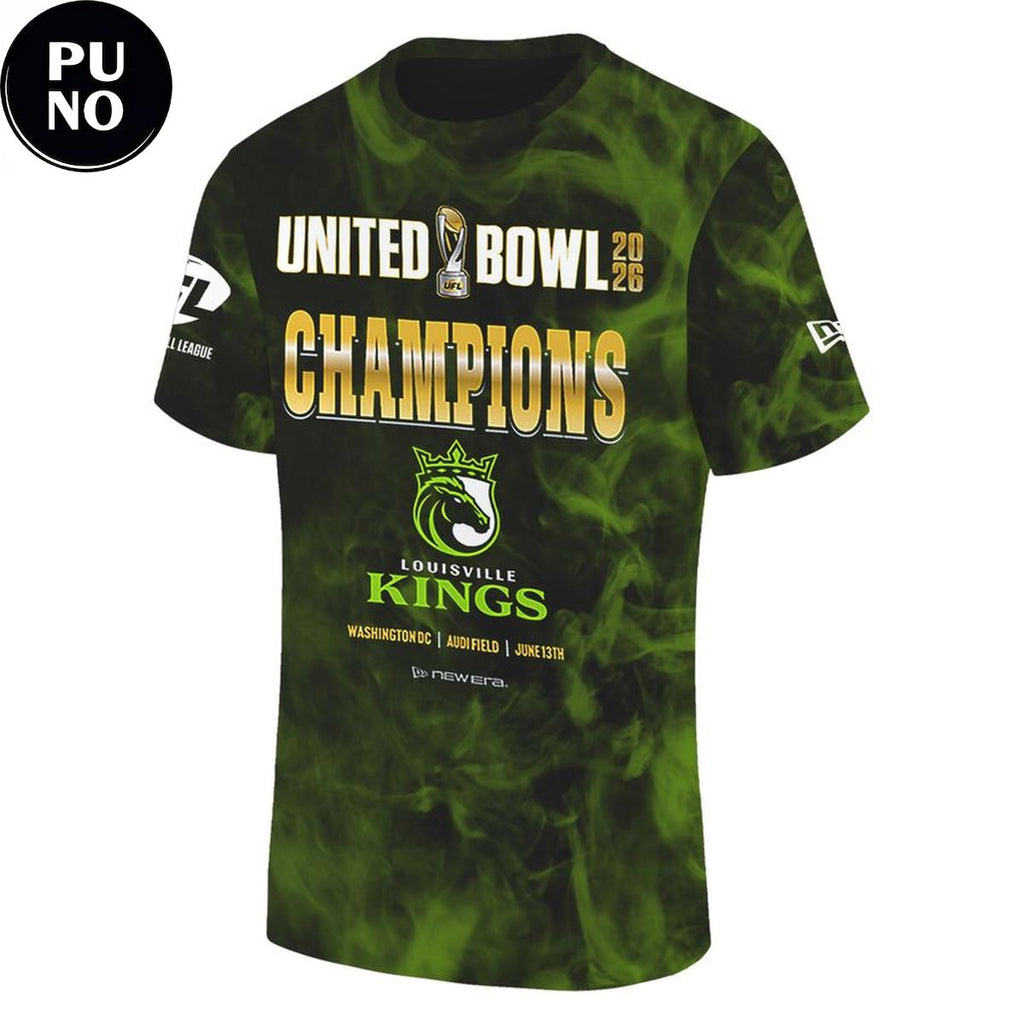 Louisville Kings 2026 United Bowl Champions Locker Room Tie-dye T-Shirt