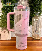 Lover 40oz Pink Stanley Tumbler Engraved with Love Song Valentine Gift