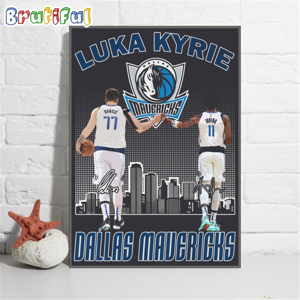 Luka Kyrie Dallas Mavericks Basketball Wall Art Poster Canvas