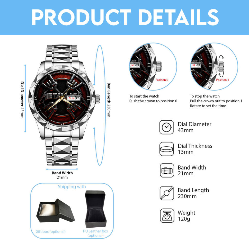 Metallica Alloy Luxury Quartz Watch - TMTHU540