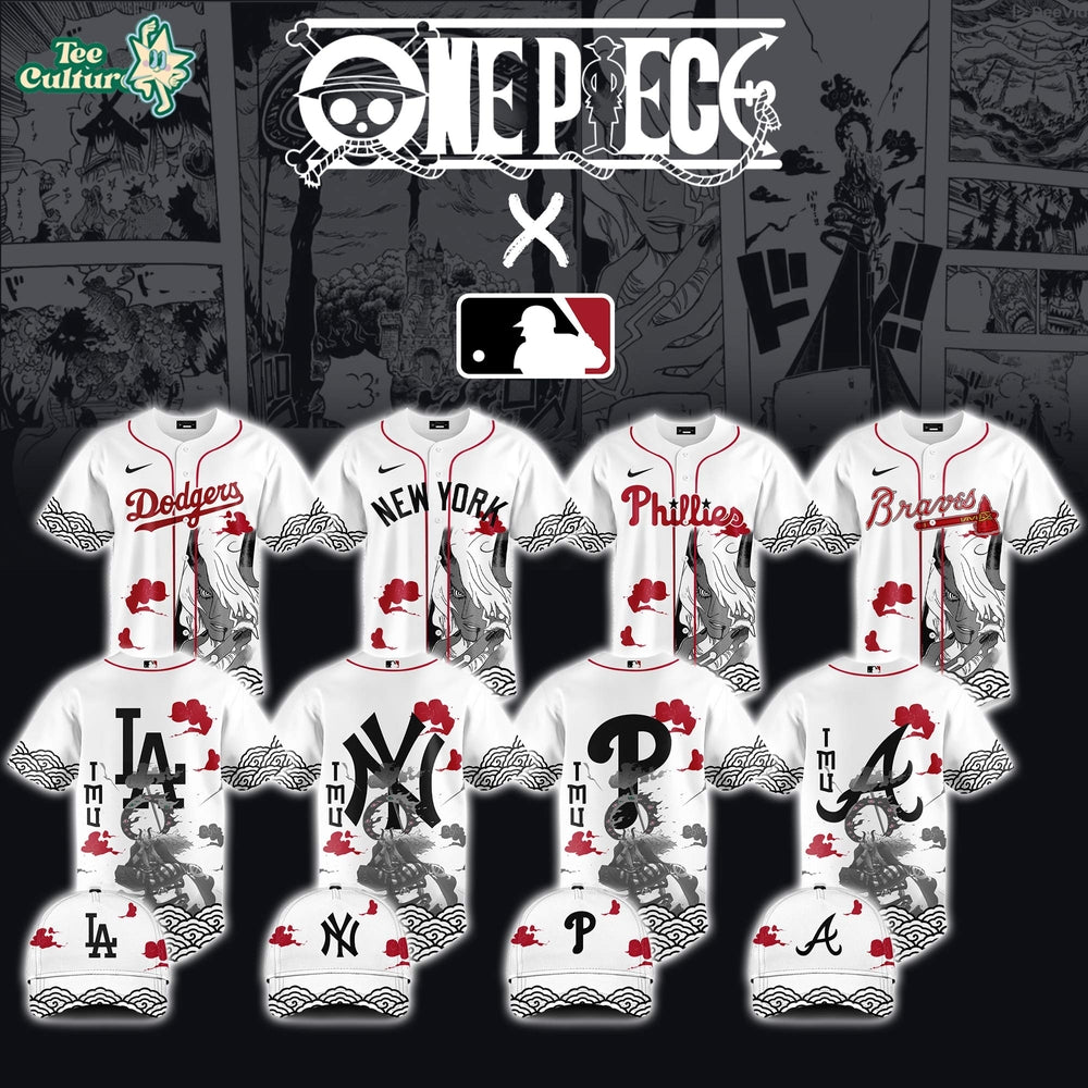 MLB All Teams x One Piece - IMU Edition Japanese Style Baseball Jersey White