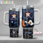 MLB Houston Astros Tumbler Mickey Mouse Customzed Handle Cup