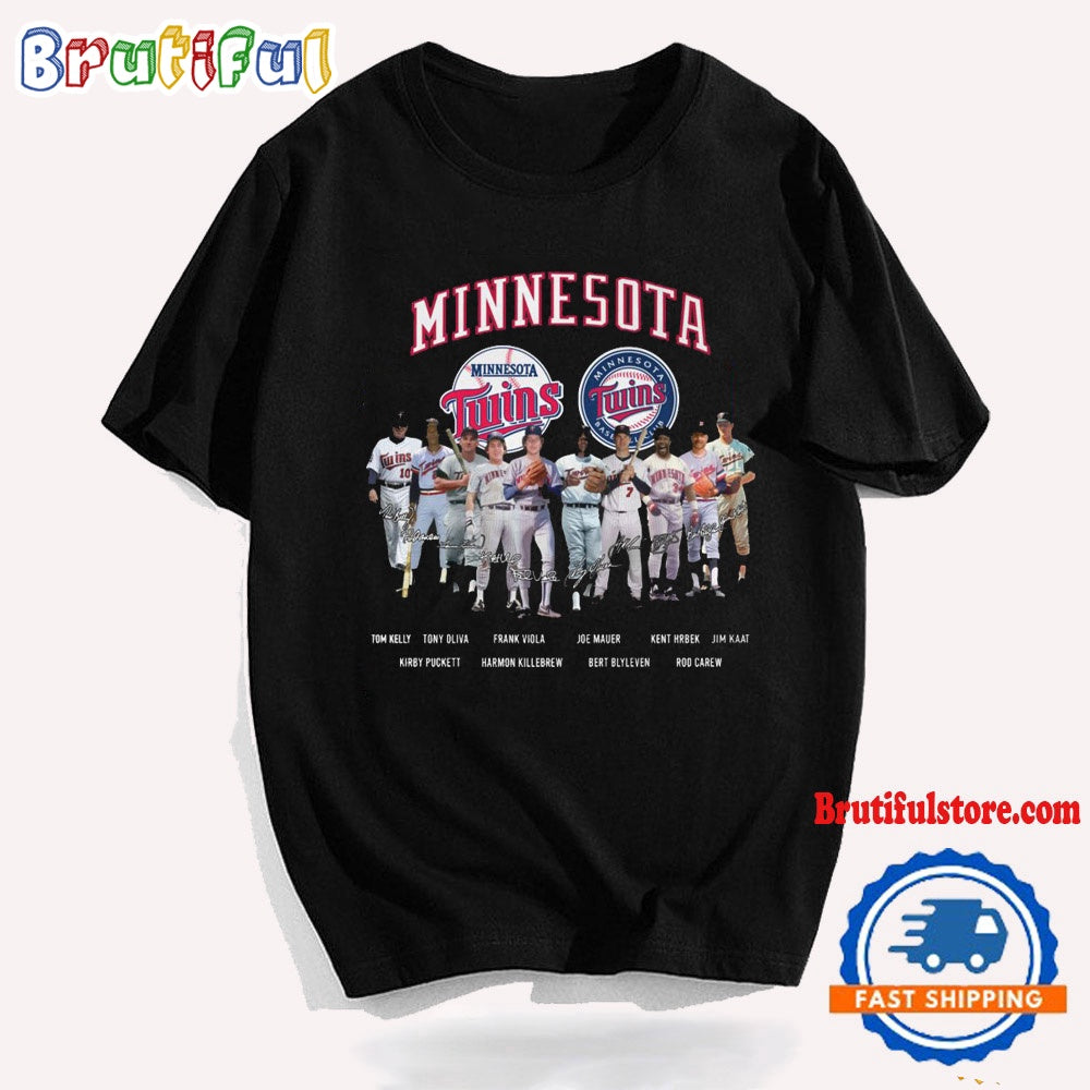 MLB Minnesota Twins All Team Player Signature T Shirt