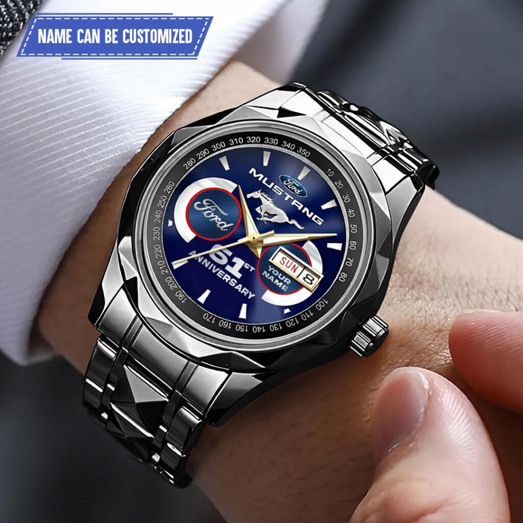Personalized Ford Mustang 61th Anniversary 2025 Alloy Luxury Quartz Watch - TMTHU901