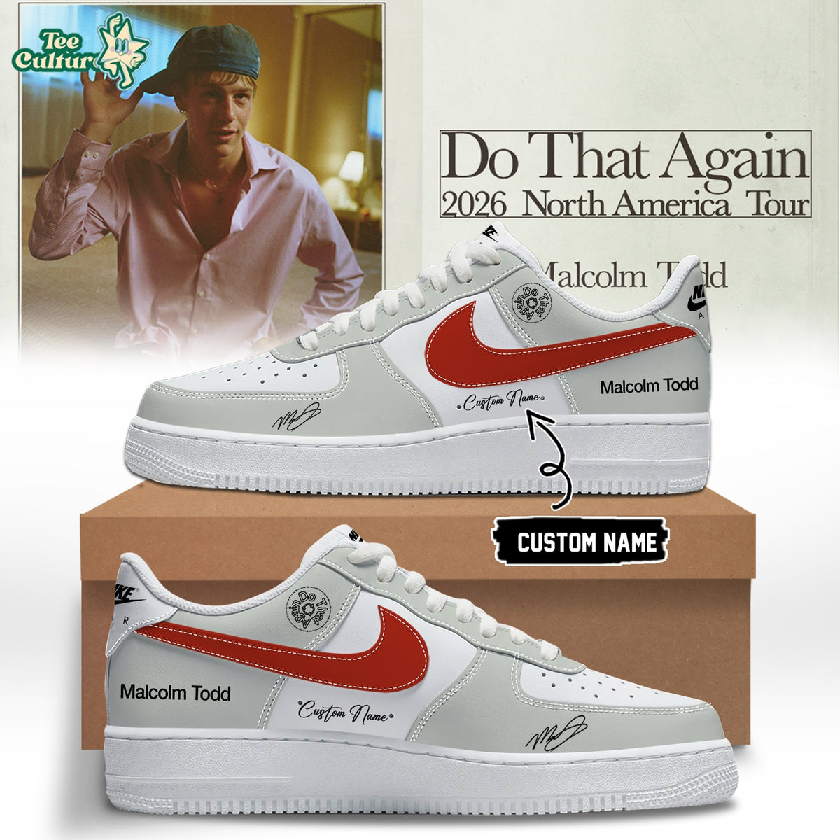 Malcolm Todd Do That Again Tour Signed Shoes 32