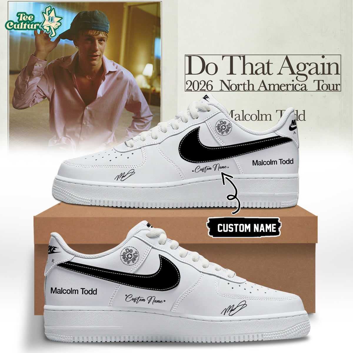Malcolm Todd Do That Again Tour Signed Shoes 33