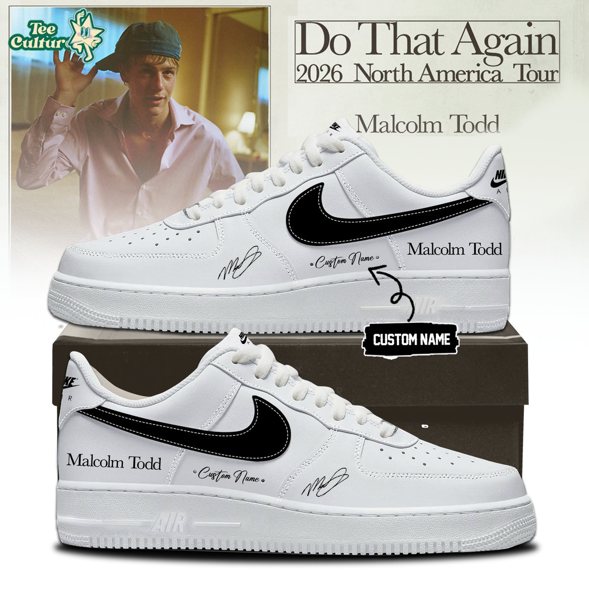 Malcolm Todd Do That Again Tour Signed Shoes 43