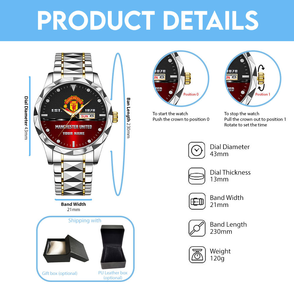 Personalized Manchester United Alloy Luxury Quartz Watch - TANTN15463