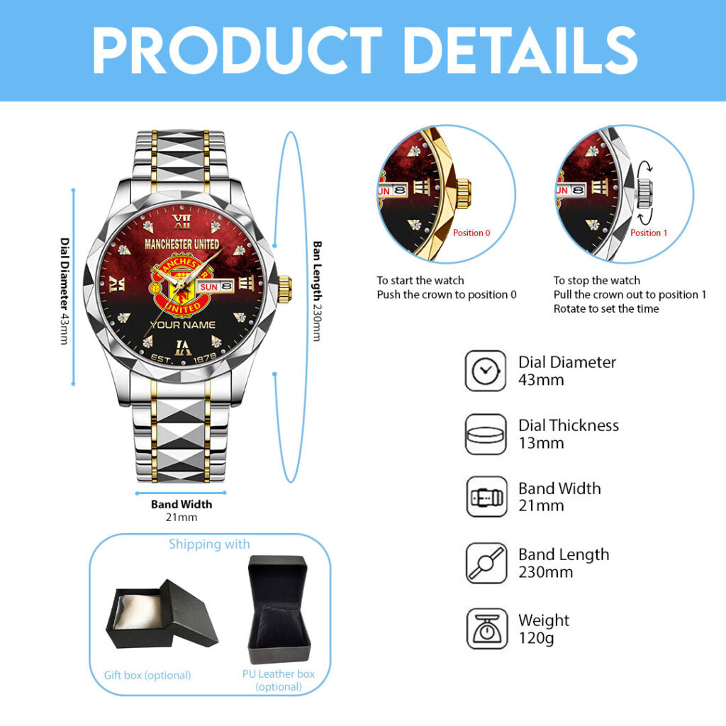 Personalized Manchester United Alloy Luxury Quartz Watch - TANTN22733