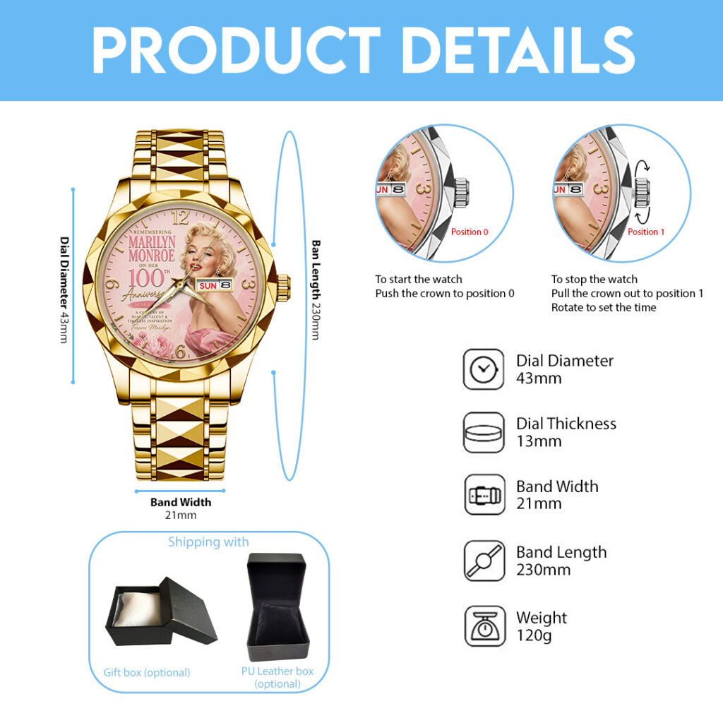 Marilyn Monroe 100th Anniversary Alloy Luxury Quartz Watch - TMTHU7887