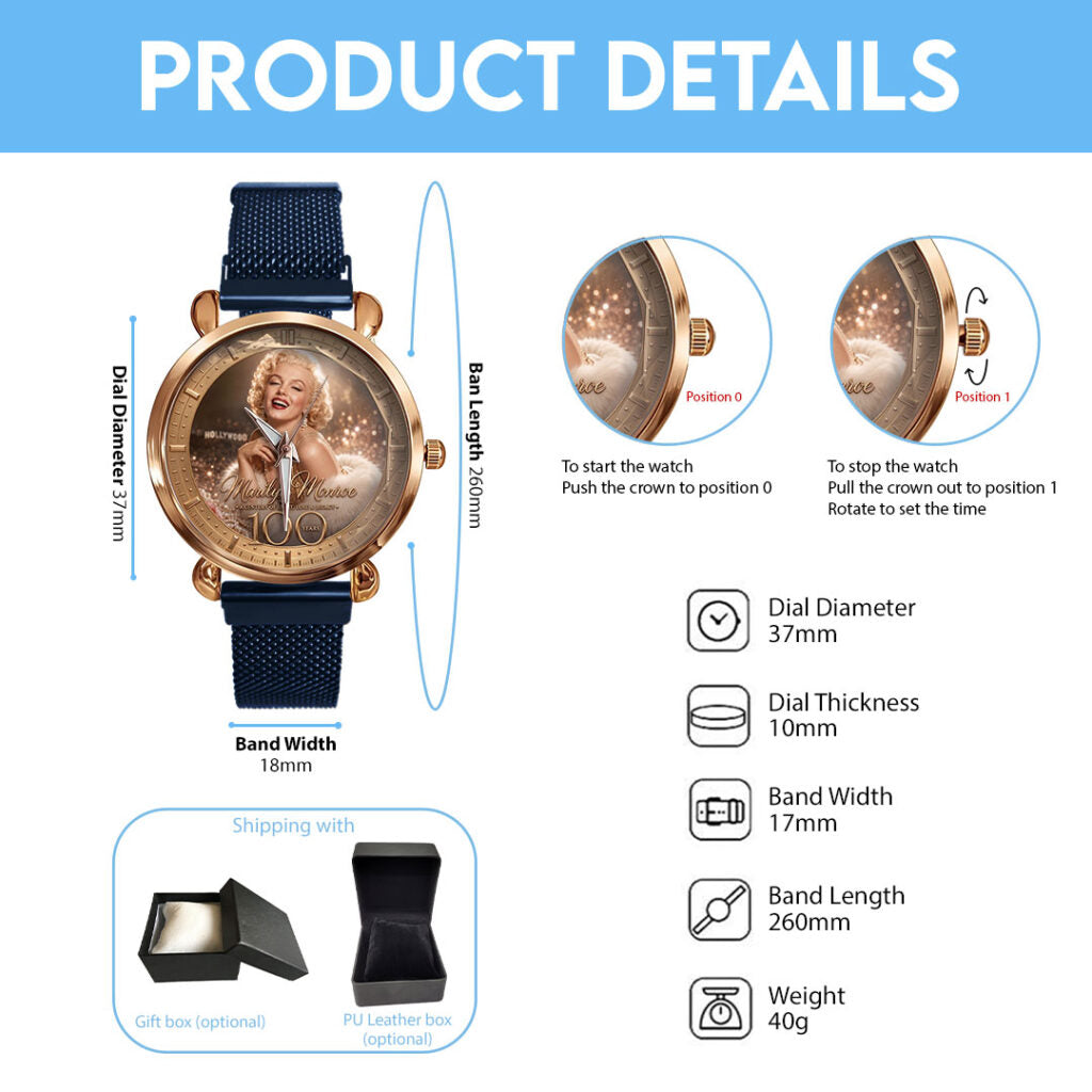 Marilyn Monroe 100th Anniversary Mesh Strap Quartz Watch - TMTHU7773