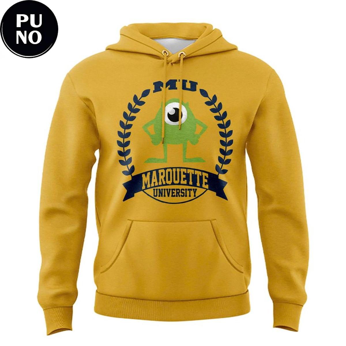 Marquette Golden Eagles x Monsters University Mike Wazowski Hoodie T-Shirt
