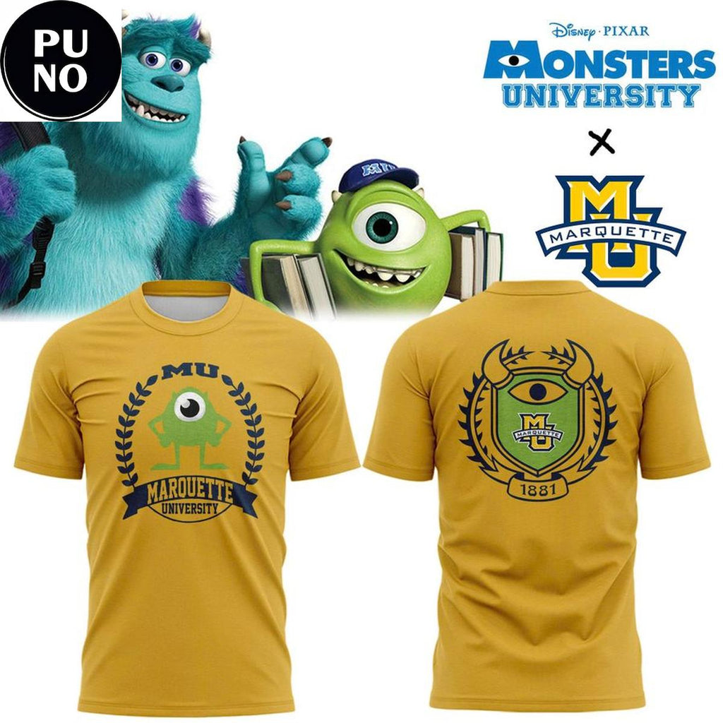 Marquette Golden Eagles x Monsters University Mike Wazowski Hoodie T-Shirt