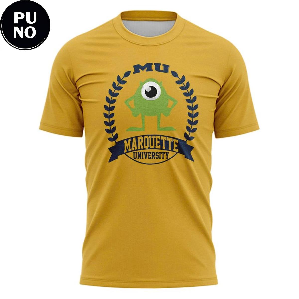 Marquette Golden Eagles x Monsters University Mike Wazowski Hoodie T-Shirt