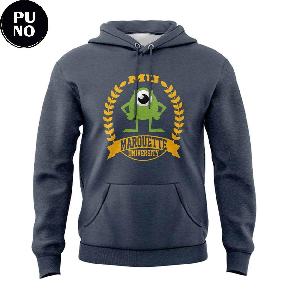 Marquette Golden Eagles x Monsters University Mike Wazowski Hoodie T-Shirt