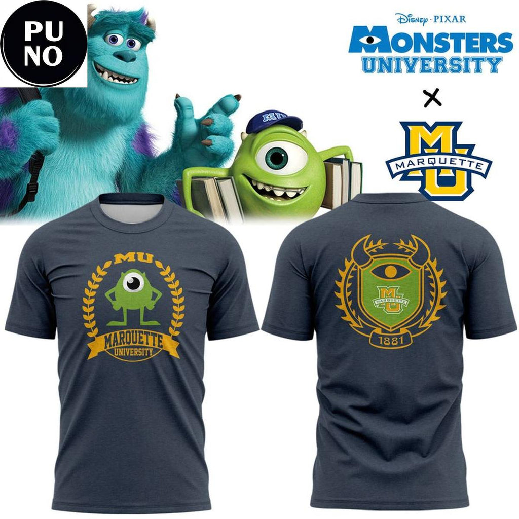 Marquette Golden Eagles x Monsters University Mike Wazowski Hoodie T-Shirt