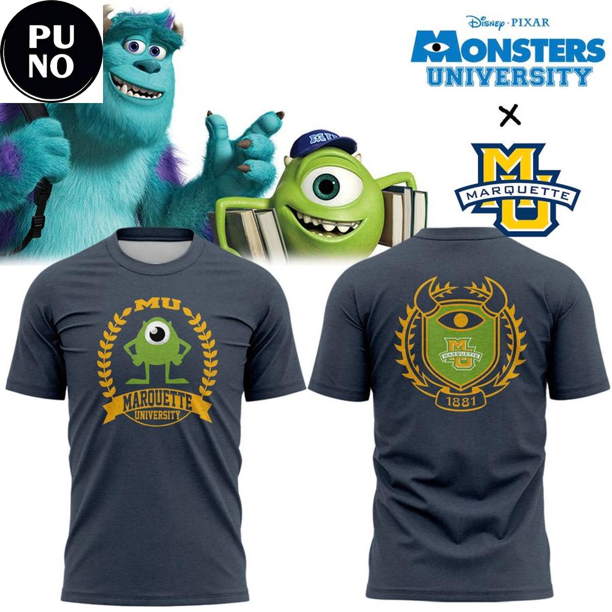 Marquette Golden Eagles x Monsters University Mike Wazowski Hoodie T-Shirt