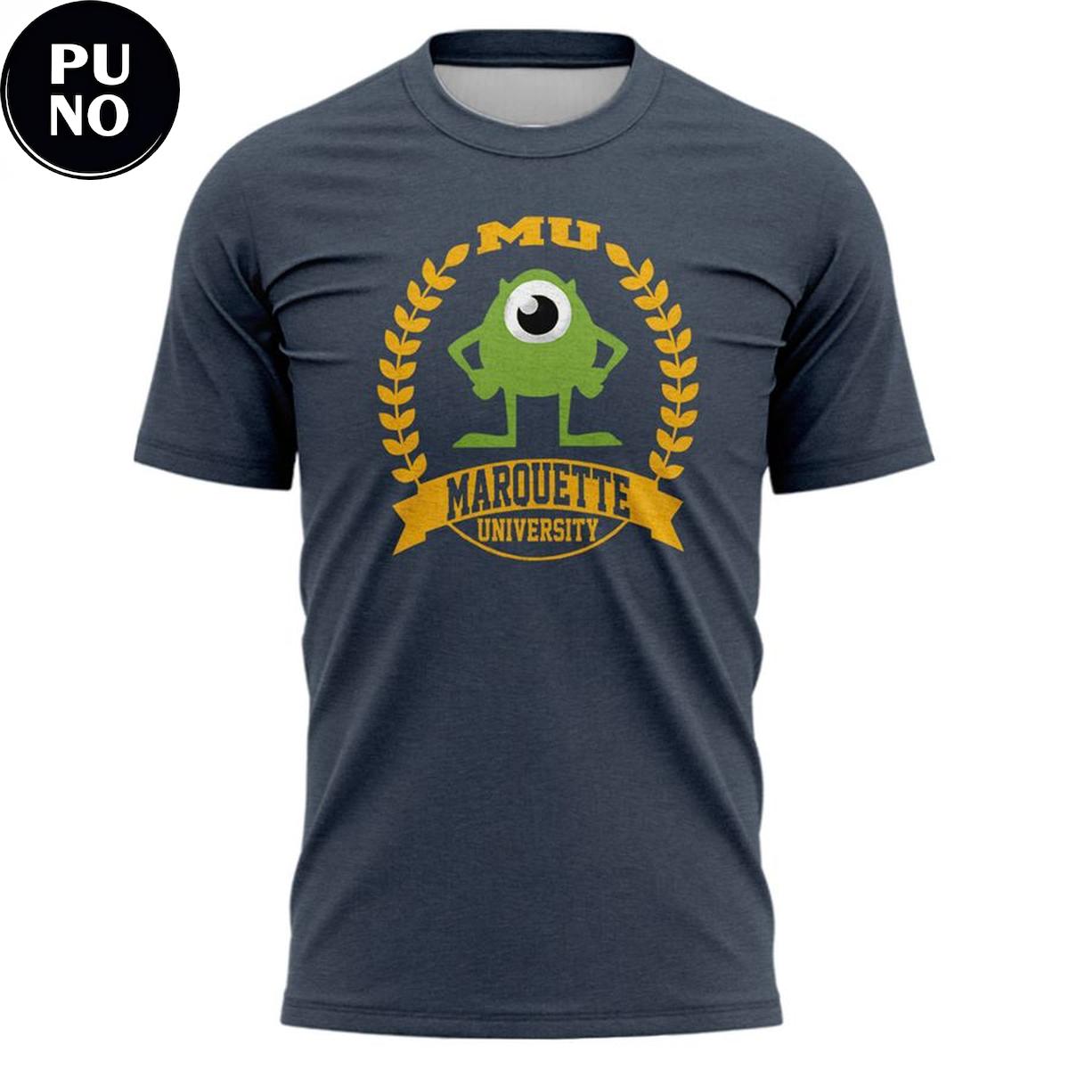 Marquette Golden Eagles x Monsters University Mike Wazowski Hoodie T-Shirt