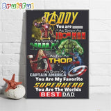 Marvel Superhero Daddy Is Smart As Iron Man Love Poster Canvas Art