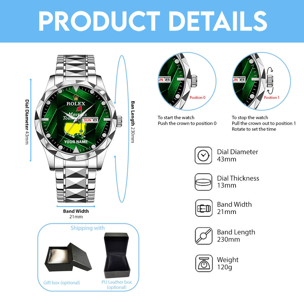 Personalized Masters Tournament x Rolex Alloy Luxury Quartz Watch - MAITM15045