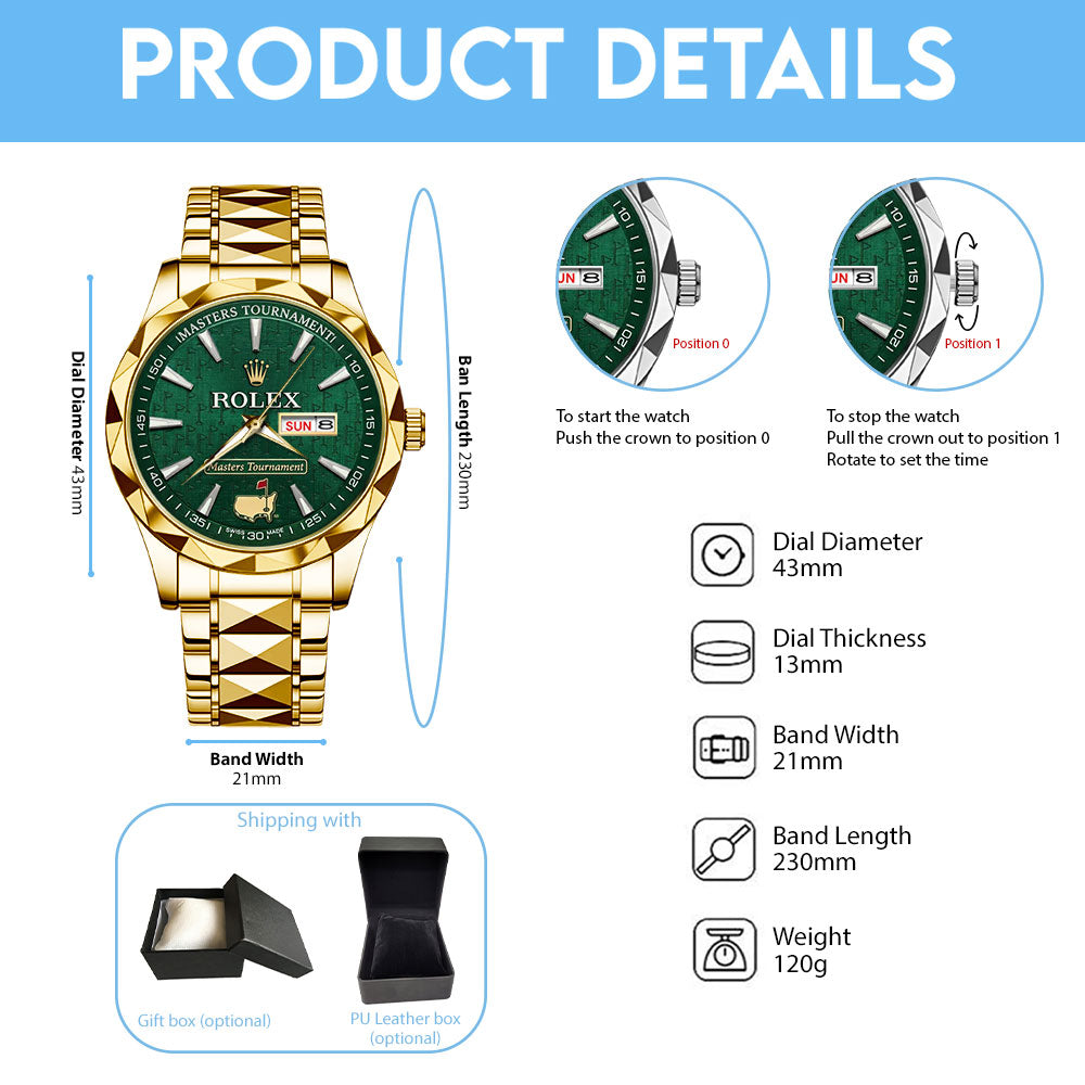 Masters Tournament x Rolex Alloy Luxury Quartz Watch - TMTHU5184