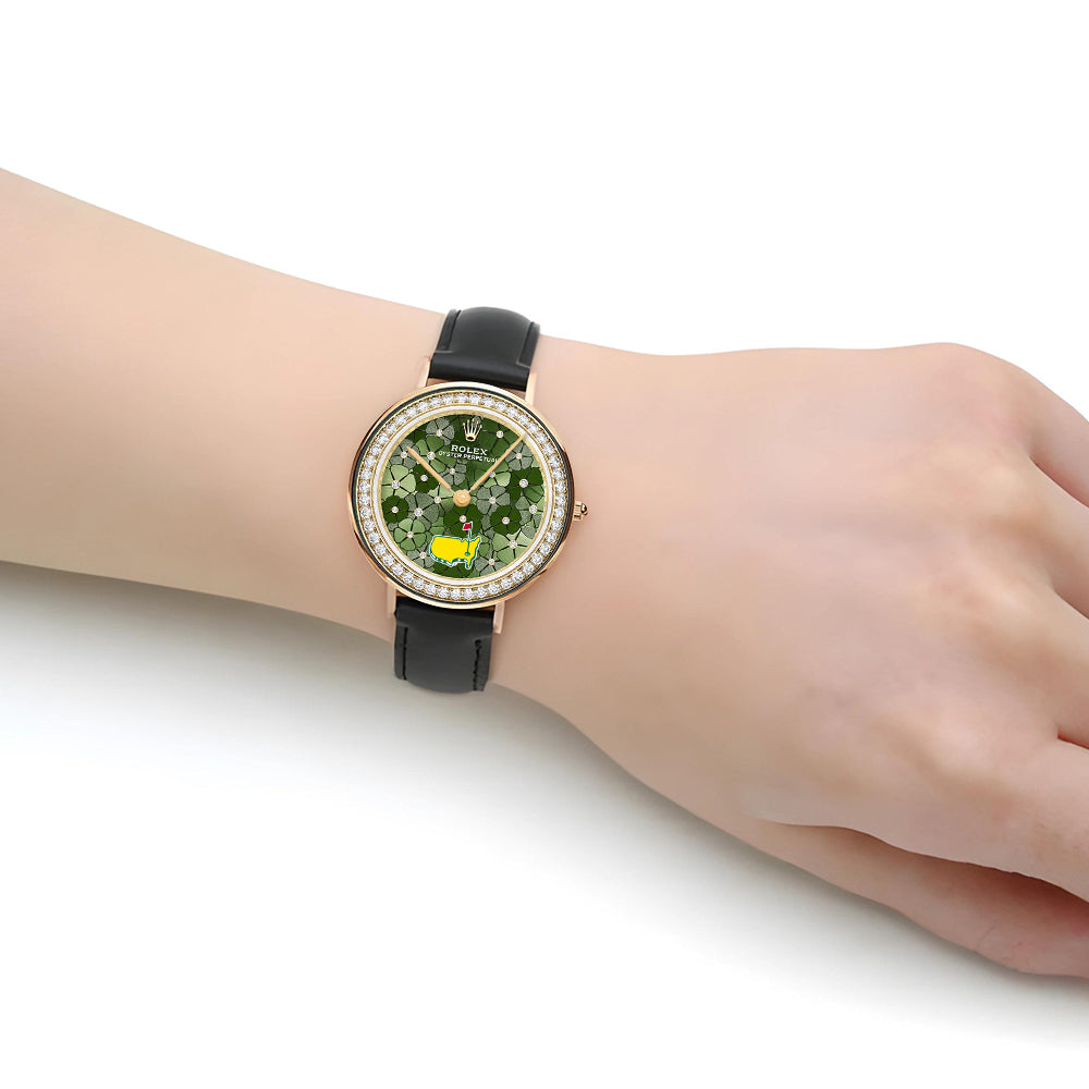 Masters Tournament x Rolex Black Stitched Leather Watch - MAITM15104