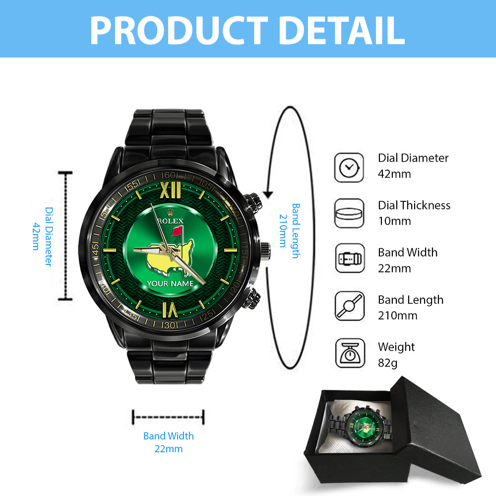 Personalized Masters Tournament x Rolex Black Stainless Steel Watch - MAITM 10536