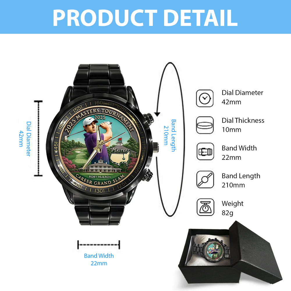 Masters Tournament x Rory McIlroy Black Stainless Steel Watch - MAITM 10739