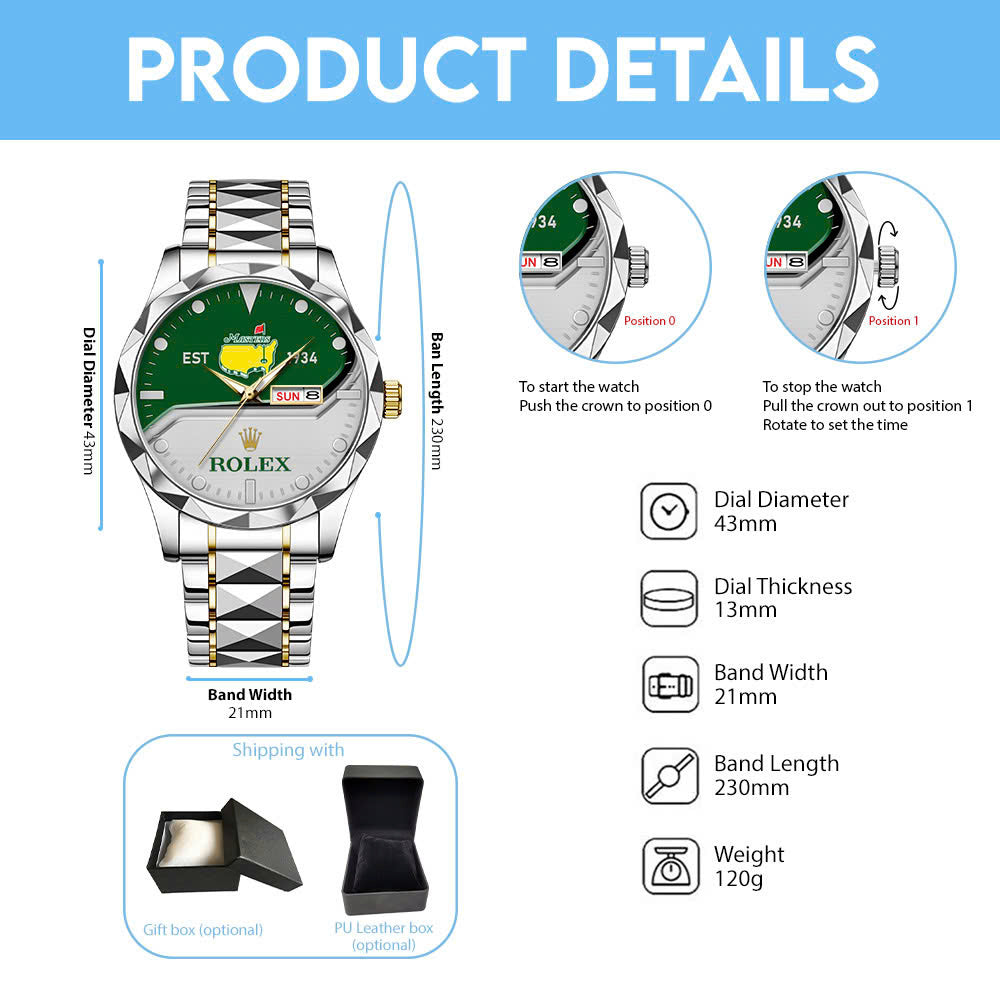 Masters Tournament x Rolex Alloy Luxury Quartz Watch - MAITM15097