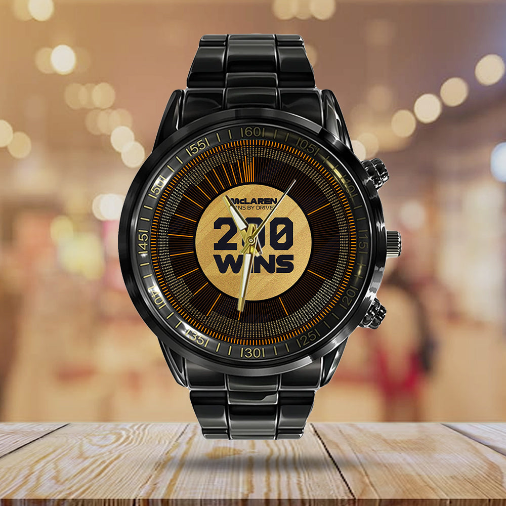 McLaren Formula 1 Team 200 WINS Black Stainless Steel Watch - TANTN17393