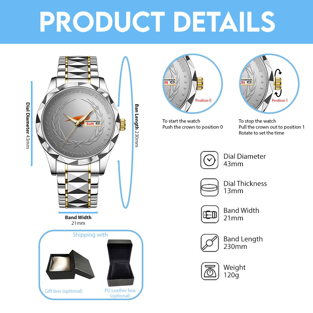 McLaren Formula 1 Team 2025 Constructors' 10 Times Alloy Luxury Quartz Watch - TANTN17261