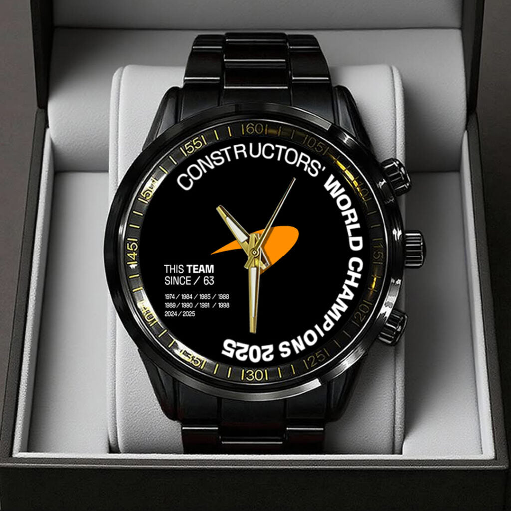 McLaren Formula 1 Team 2025 Constructors' 10 Times Black Stainless Steel Watch - TANTN17266