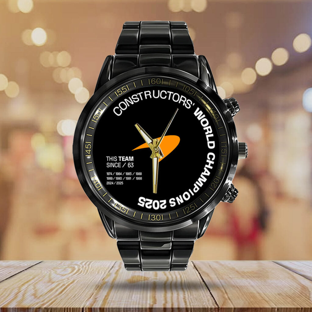 McLaren Formula 1 Team 2025 Constructors' 10 Times Black Stainless Steel Watch - TANTN17266