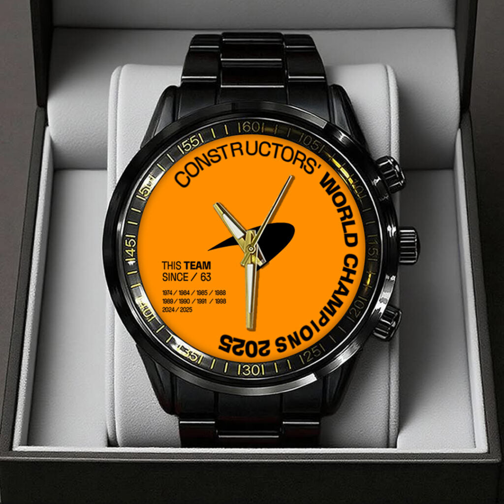 McLaren Formula 1 Team 2025 Constructors' 10 Times Black Stainless Steel Watch - TANTN17268
