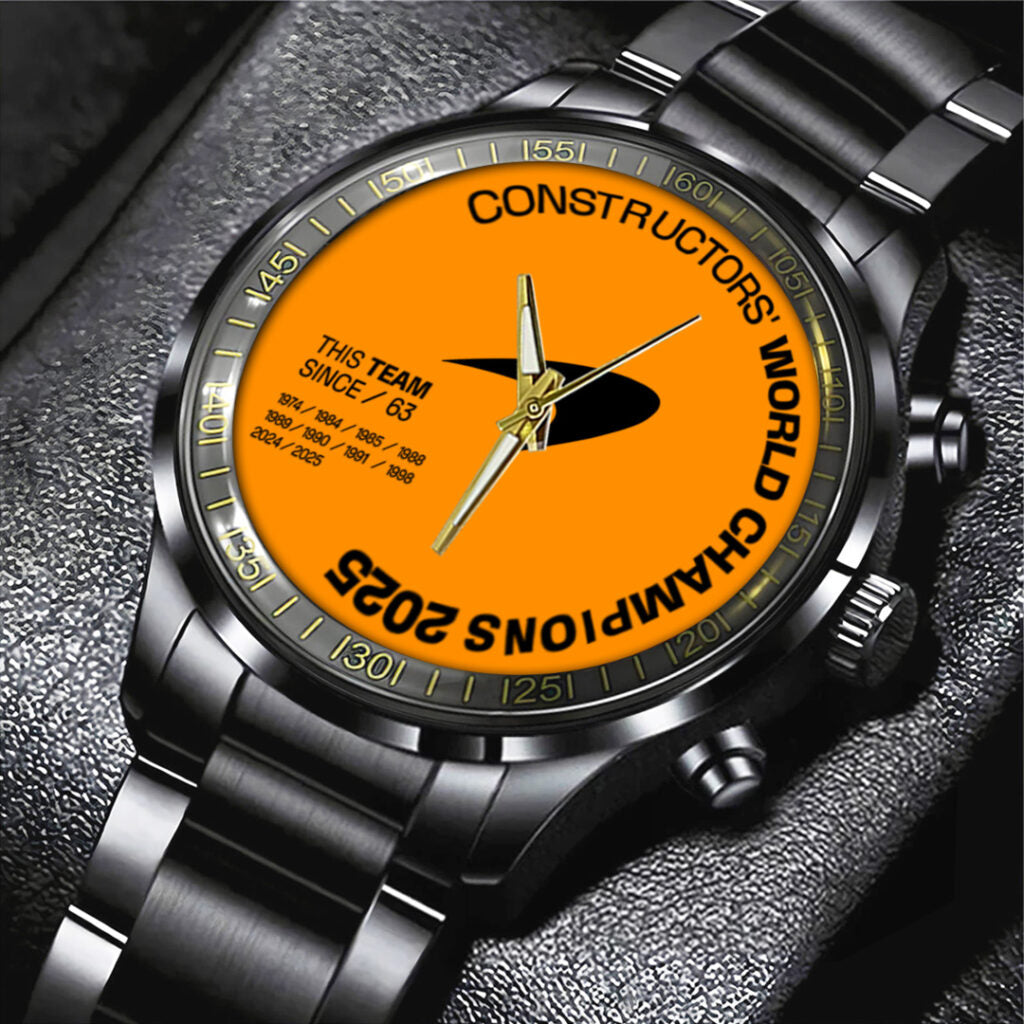 McLaren Formula 1 Team 2025 Constructors' 10 Times Black Stainless Steel Watch - TANTN17268