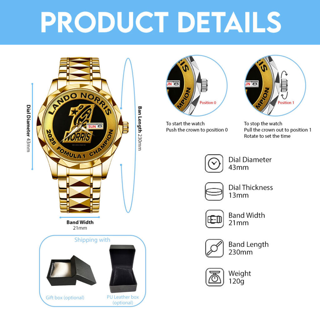 McLaren x Lando Norris World Champions 2025 Alloy Luxury Quartz Watch - TMTHU2542