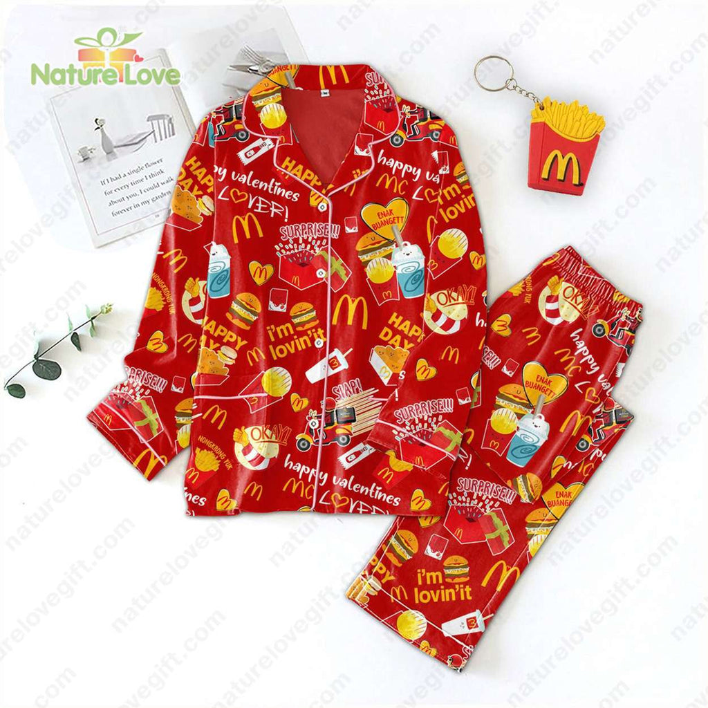 Mcdonald’s Happy Valentine’s Day​ Red Pajamas Set