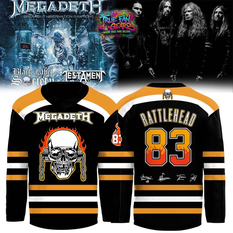 Megadeth Breakout Hibernation Of The Nations 2026 Rattlehead Hockey Jersey