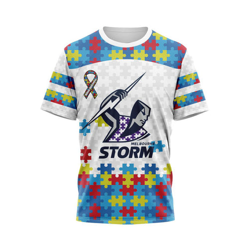 Melbourne Storm NRL Autism Awareness Concept Kits Hoodie T Shirt