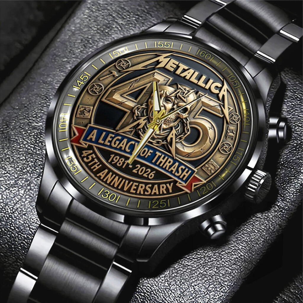 Metallica 45th Anniversary Black Stainless Steel Watch - TANTN21576