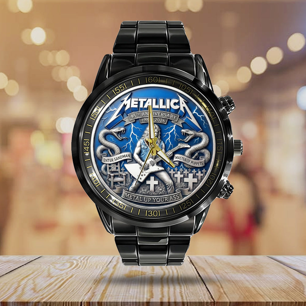 Metallica 45th Anniverssary Black Stainless Steel Watch - MAITM14685