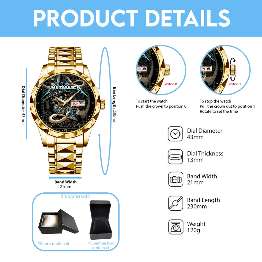 Metallica Alloy Luxury Quartz Watch - GNE 3942