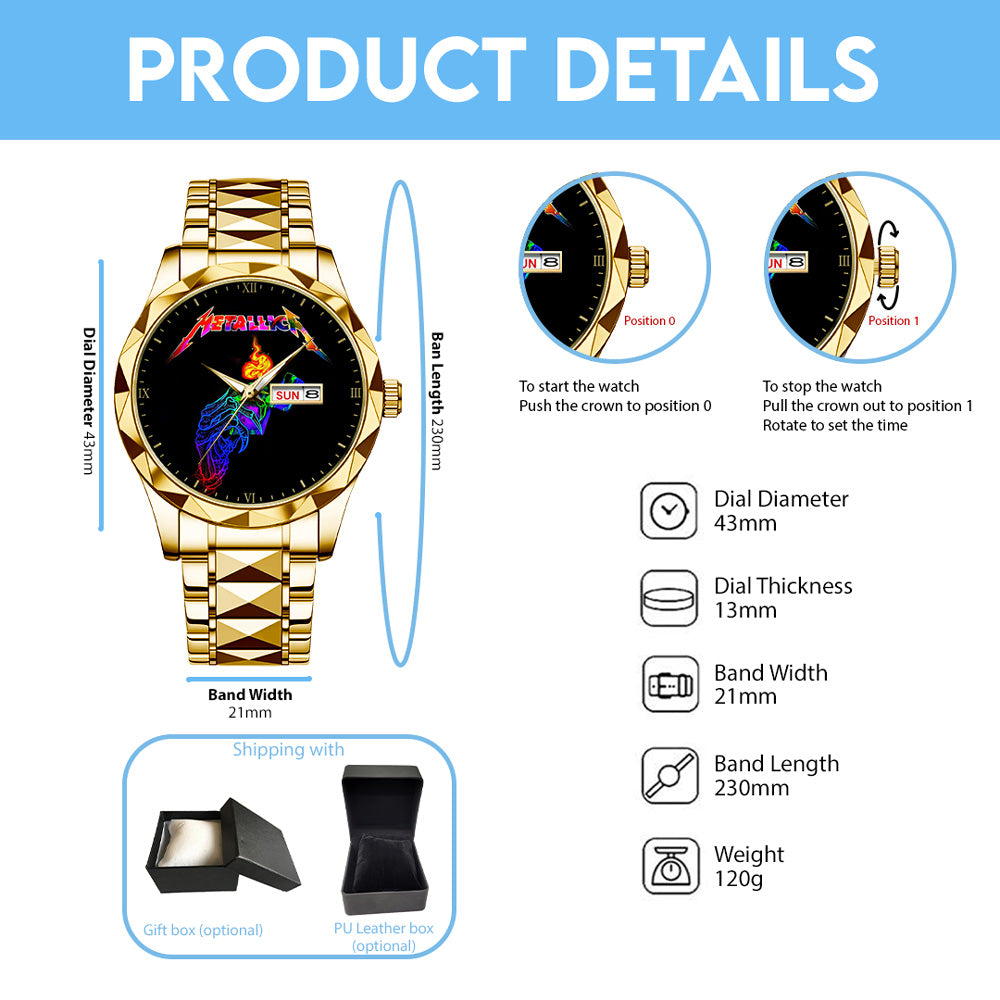 Metallica Alloy Luxury Quartz Watch - GNE 3948