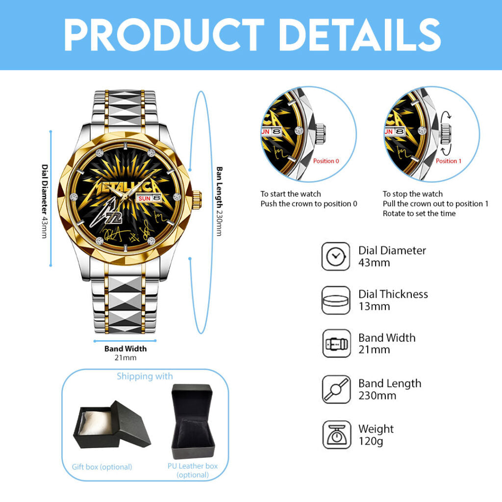 Metallica Alloy Luxury Quartz Watch - GNE 4188