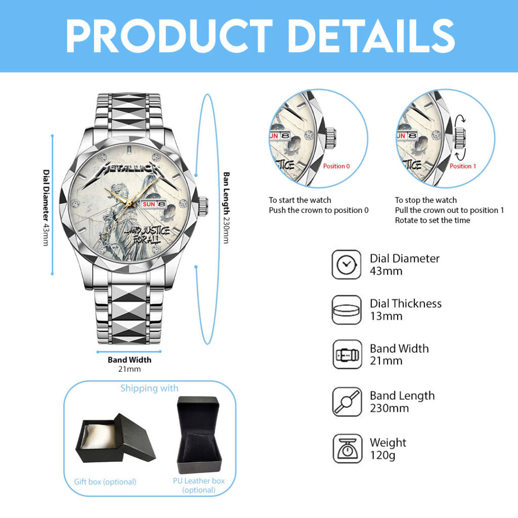 Metallica Alloy Luxury Quartz Watch - HOATT 11677