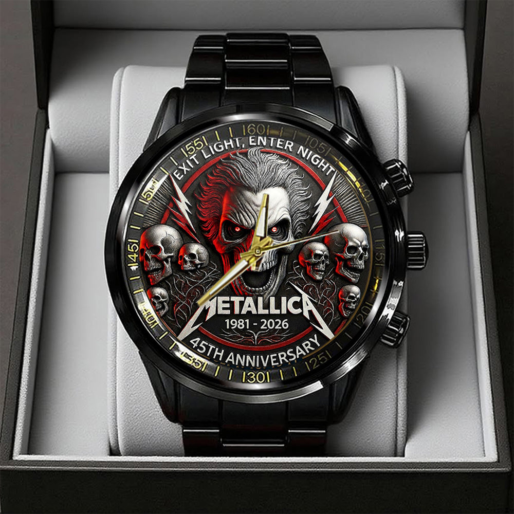 Metallica 45th Anniversary 2026 Black Stainless Steel Watch - TANTN17216