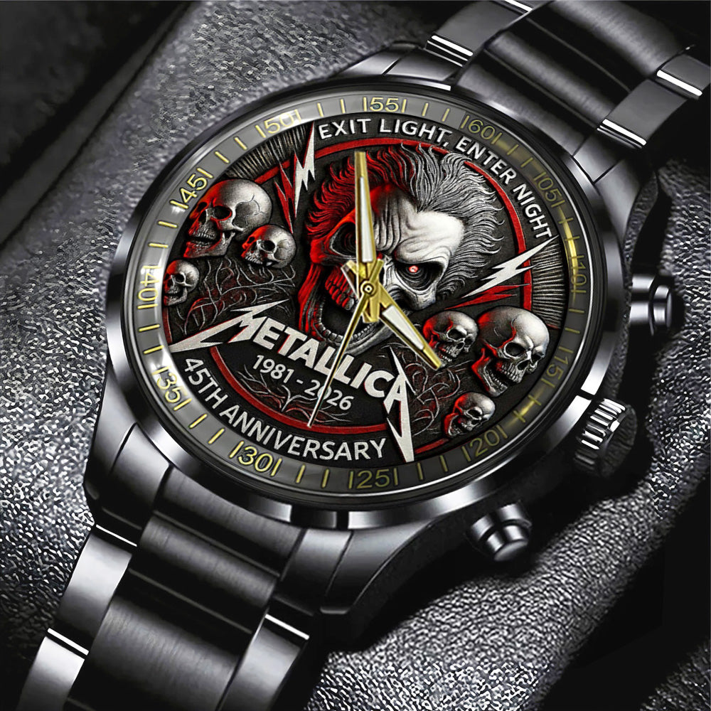 Metallica 45th Anniversary 2026 Black Stainless Steel Watch - TANTN17216