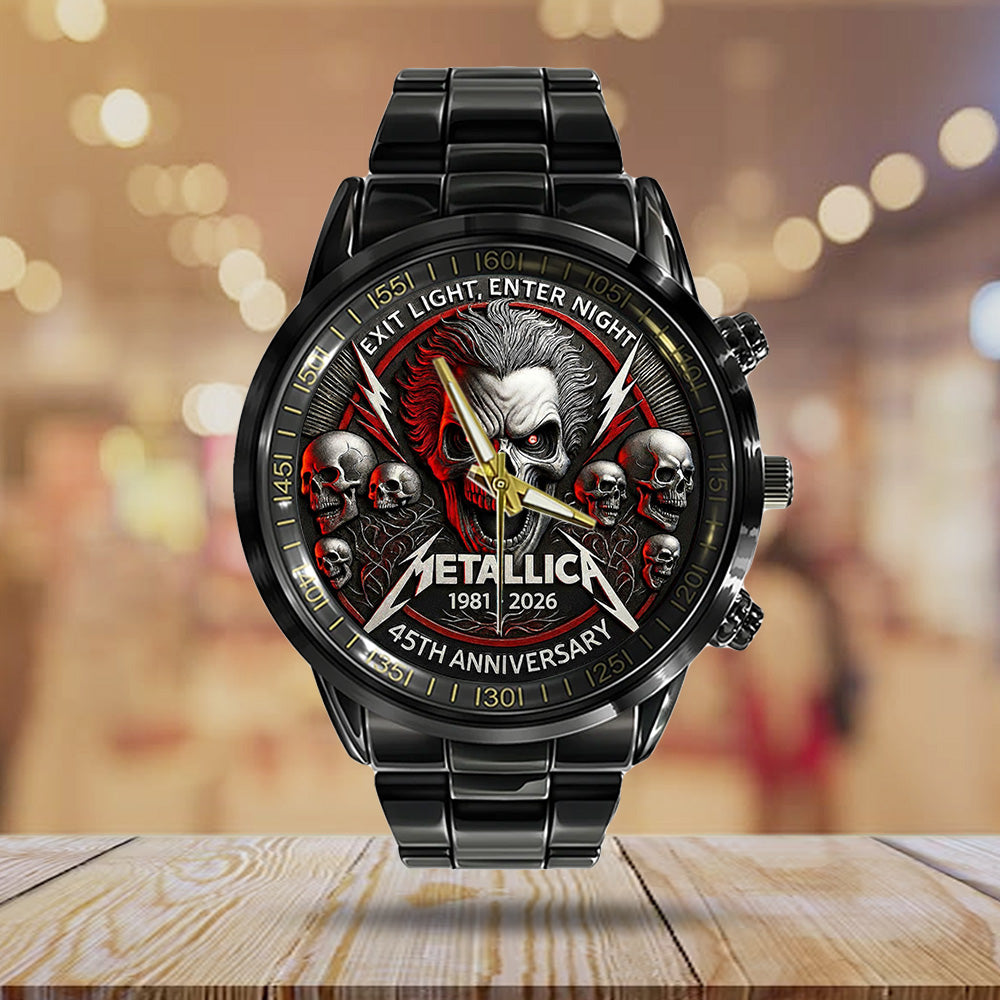Metallica 45th Anniversary 2026 Black Stainless Steel Watch - TANTN17216